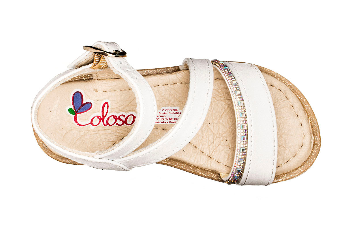 SANDALIA PARA NIÑA 506102 PIEL BLANCA