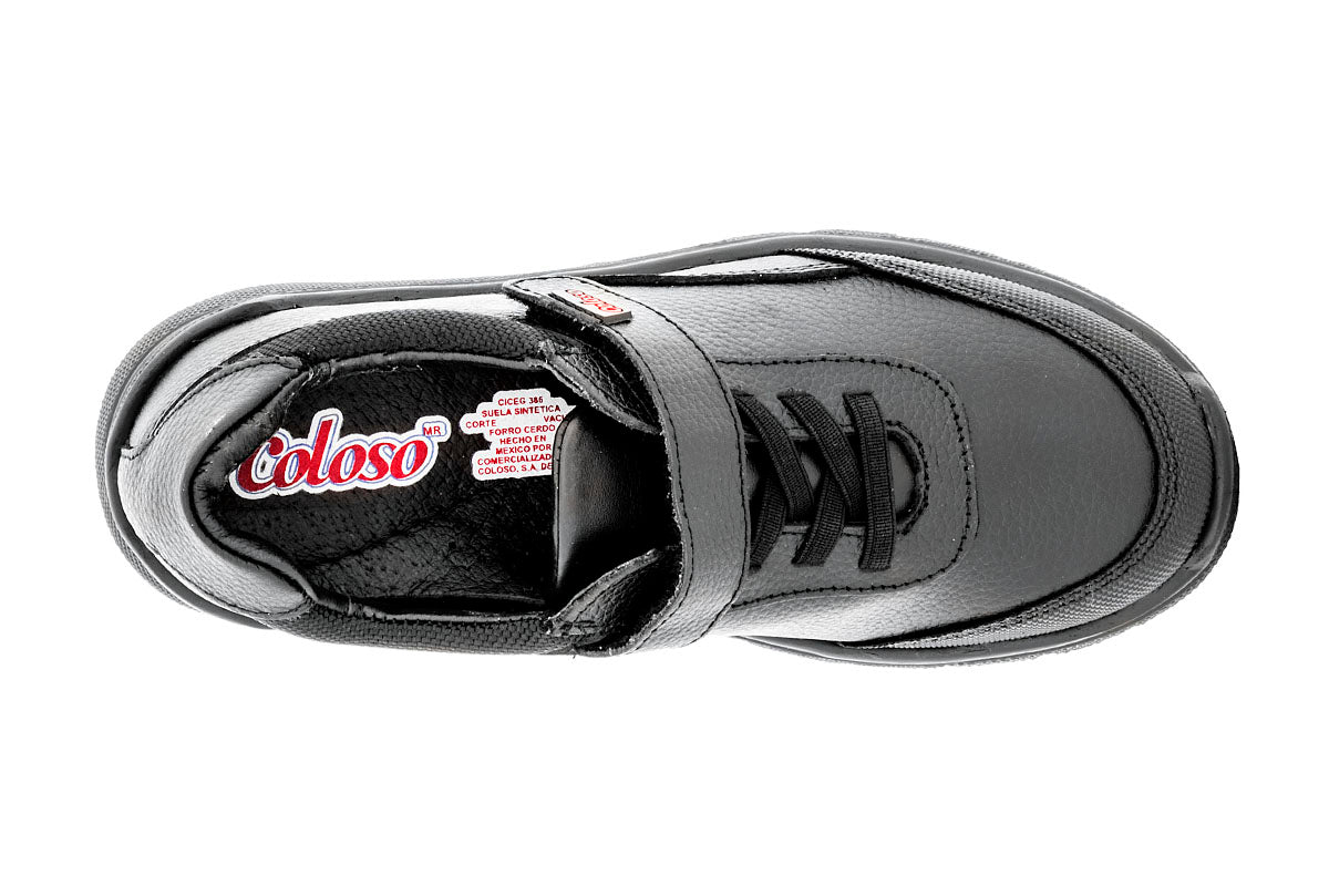 TENIS ESCOLAR UNISEX 583606 PIEL NEGRA