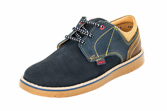 ZAPATO CASUAL NIÑO 600301 PIEL AZUL