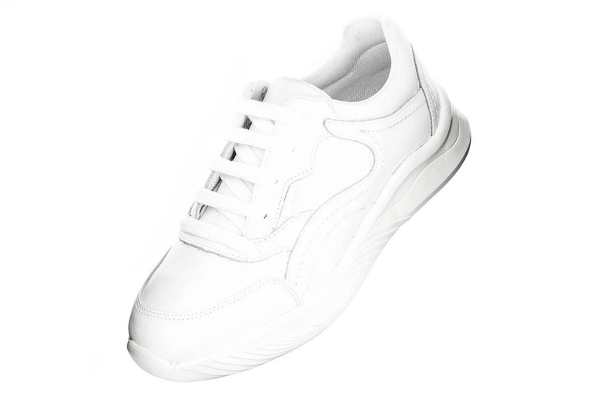 TENIS ESCOLAR 680201 PIEL BLANCA