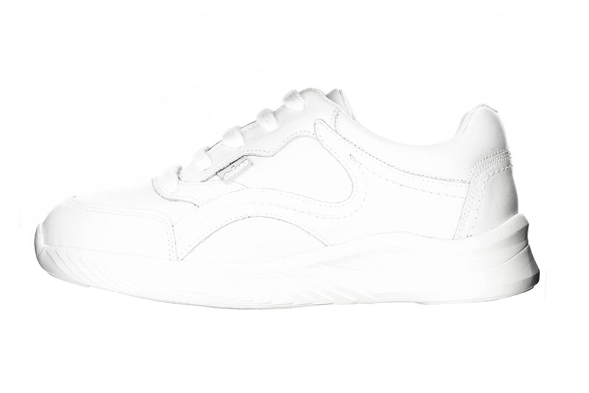 TENIS ESCOLAR 680201 PIEL BLANCA