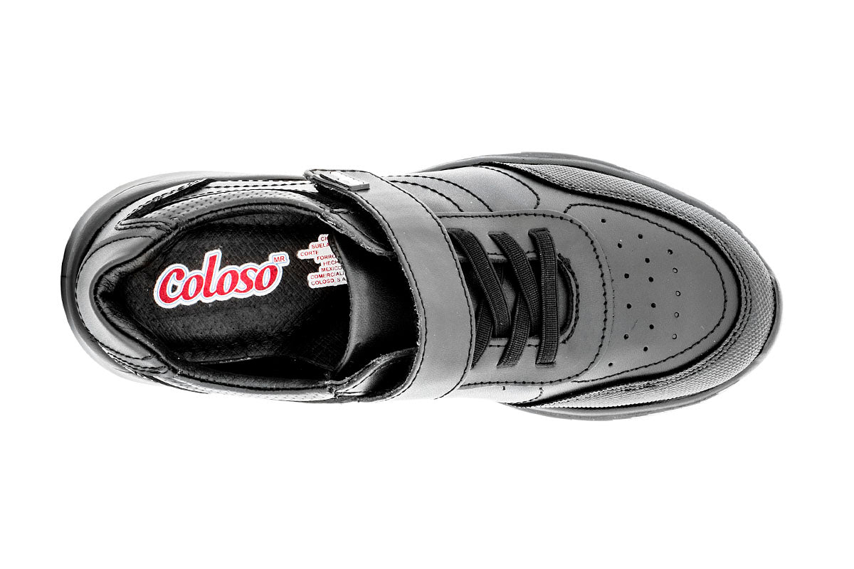 TENIS ESCOLARES UNISEX 680403 PIEL NEGRA