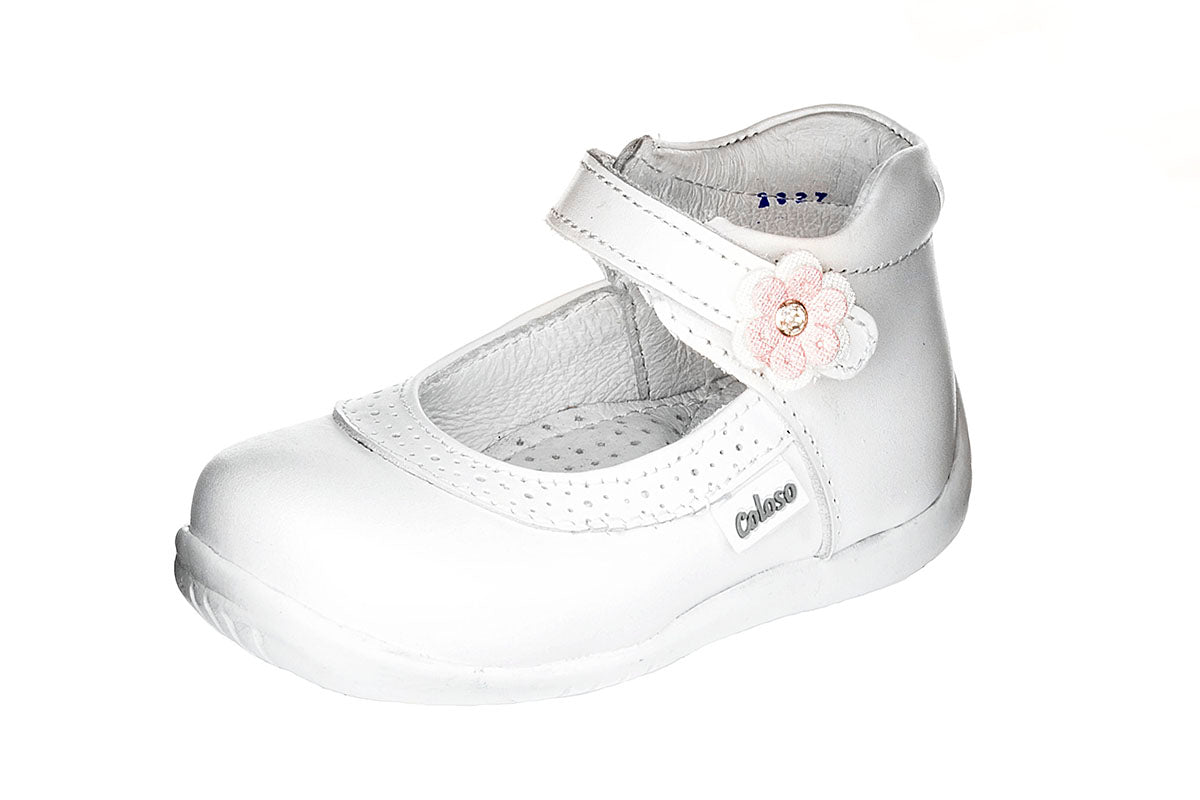 BOTITA PARA NIÑA PRIMEROS PASOS 884004 PIEL BLANCA NACARADA