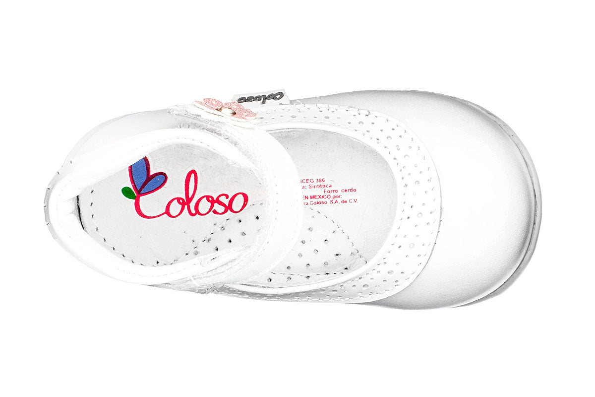 BOTITA PARA NIÑA PRIMEROS PASOS 884004 PIEL BLANCA NACARADA