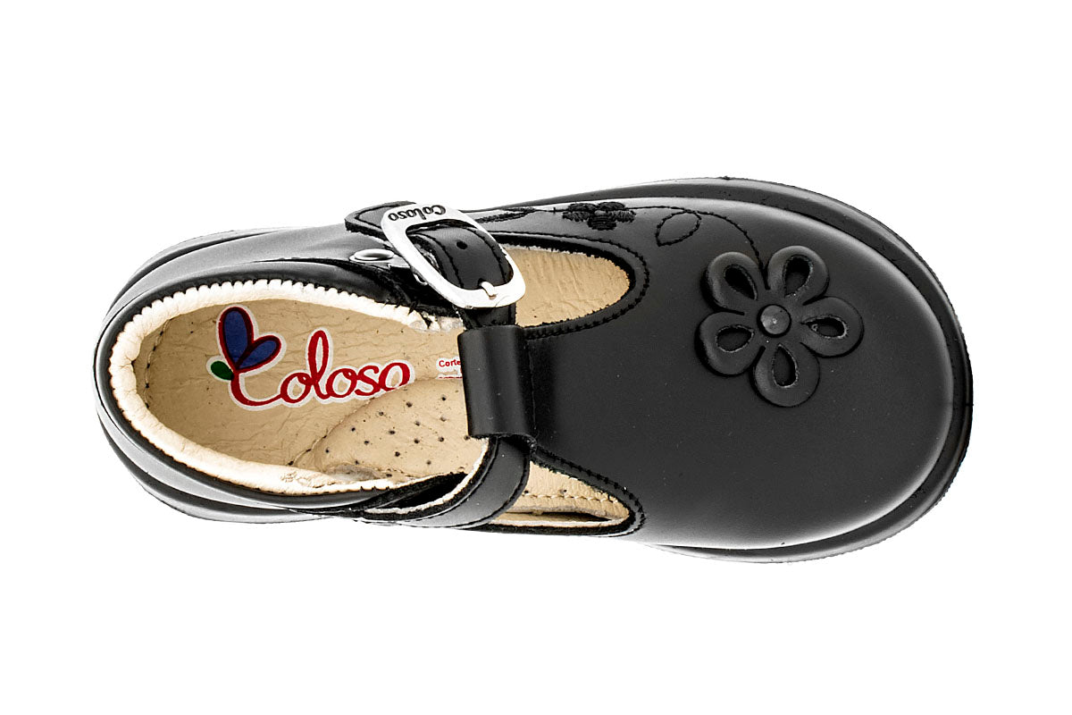 ESCOLAR PARA NIÑA 96201 PIEL NEGRA