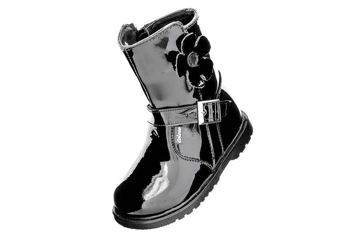 BOTA NIÑA 9737014 CHAROL NEGRO